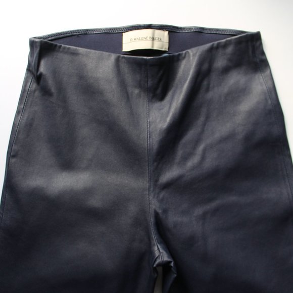 Malene Birger Elenasoo Leather Leggings Trousers Size 36 Blue Velvet - Picture 6 of 9